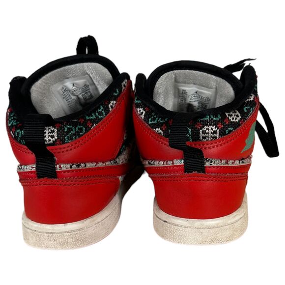 Nike DM1210-150 Air Jordan 1 Mid Ugly Christmas Sweater Youth Size 13C - Picture 5 of 7